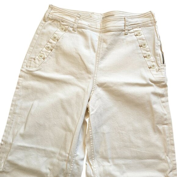 Pilcro Light Off White Wide Leg Pant Sz 31 P - Picture 2 of 10